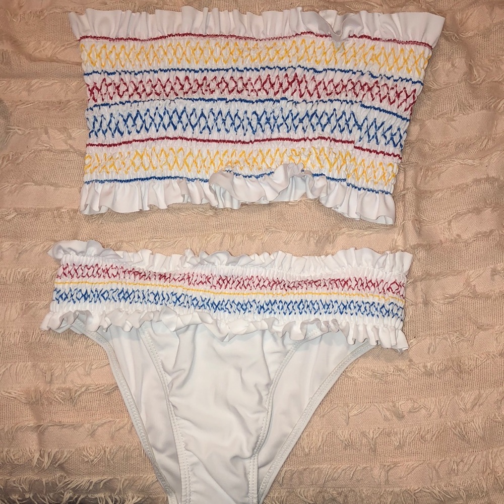 White ruched swim suit!